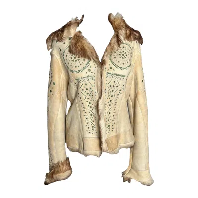 Pre-owned Roberto Cavalli F/w 2003 Fur Shearling Jacket In Sand