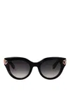 Roberto Cavalli Nero Con Aste Bianche Acetate Sunglasses In Black
