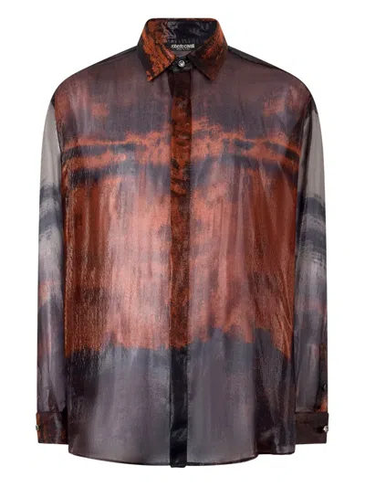 ROBERTO CAVALLI GARMENT-DYED EFFECT SHIRT