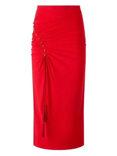 Roberto Cavalli Gathered Skirt In Red