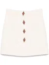 Roberto Cavalli Gem-embellished Mini Skirt In White