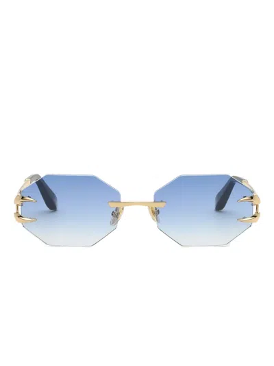Roberto Cavalli Geometic-frame Sunglasses In Blue