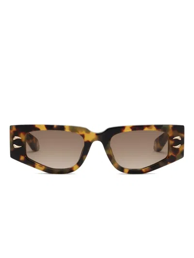 Roberto Cavalli Geometric-frame Sunglasses In Brown