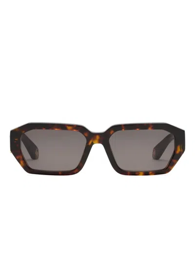 Roberto Cavalli Geometric-frame Sunglasses In Brown