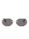 Roberto Cavalli Geometric-frame Sunglasses In Gold