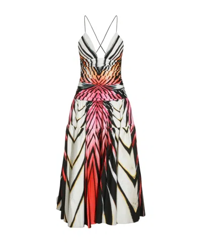 Roberto Cavalli Ray Of Paradise Printed Midi Dress In Multi