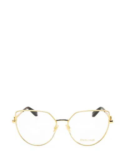 Roberto Cavalli Geometric-frame Glasses In Gold