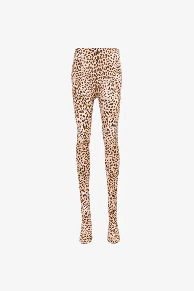 Roberto Cavalli Cheetah-print Footed Leggings In Animal Print