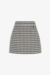 Roberto Cavalli Plaid High-rise Miniskirt In Black/white