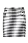 Roberto Cavalli Gingham Mini Skirt With Zip Detail And Tailored Fit In Neutral