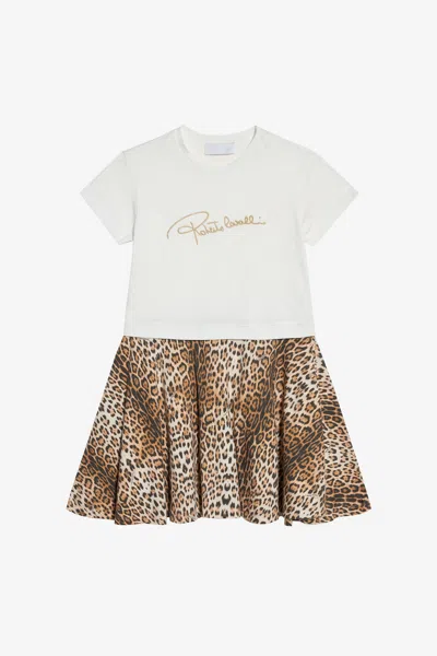 Roberto Cavalli Kids'   - Girl Dresses Milky White/jaguar 08a