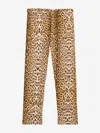 Roberto Cavalli Girls Branded Leggings In Brown