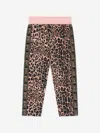 Roberto Cavalli Girls Cotton Leopard Print Leggings In Pink