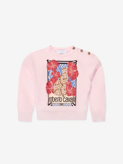 Roberto Cavalli Kids' Girls Heritage Sweatshirt In Pink