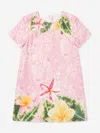 Roberto Cavalli Girls Silk Floral Dress In Pink