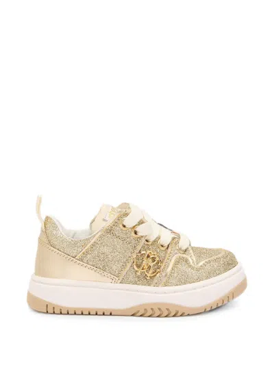 Roberto Cavalli Kids' Glitter-detail Rc Monogram Sneakers In Multi