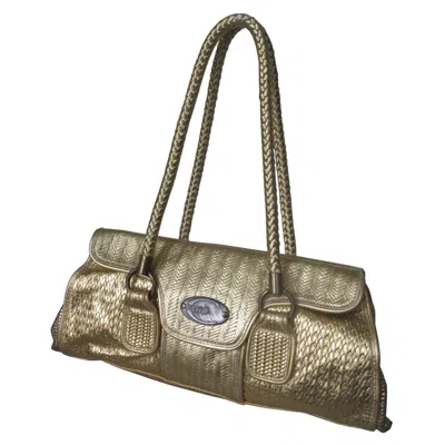 Pre-owned Roberto Cavalli Gold Bowling Bag In Gray