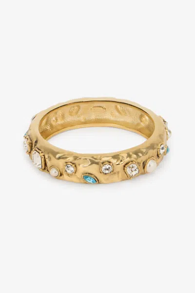 Roberto Cavalli Gold Bracelet In Emerald/aquama/ivory