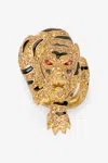 Roberto Cavalli Gold Crystal-embellished Roar Ring