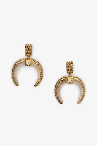 Roberto Cavalli Gold Horn Earrings