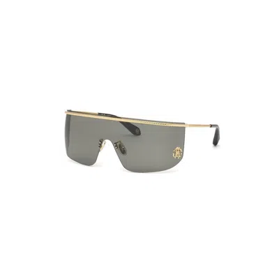 Roberto Cavalli Gold Metal Sunglasses In Brown