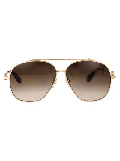 Roberto Cavalli Gold Metal Sunglasses In Orange