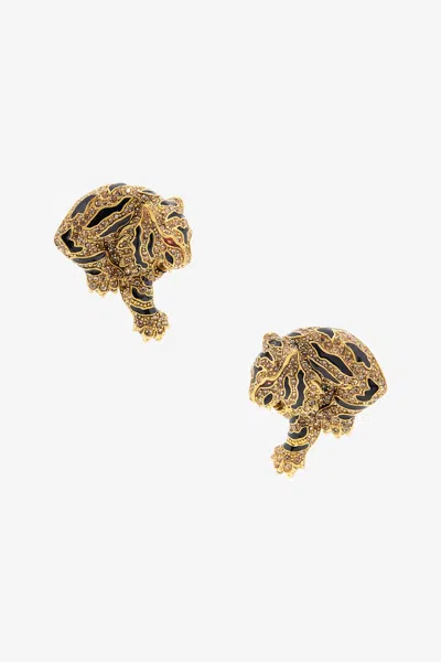 Roberto Cavalli Gold Tiger Earrings
