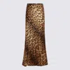 Roberto Cavalli Animal Print High Waist Midi Skirt In Brown