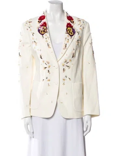 Pre-owned Roberto Cavalli Graphic Print Blazer In Neutral