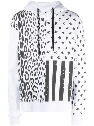 Roberto Cavalli Graphic-print Cotton Hoodie In White