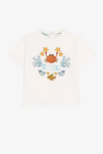 Roberto Cavalli Graphic-print Cotton T-shirt In White
