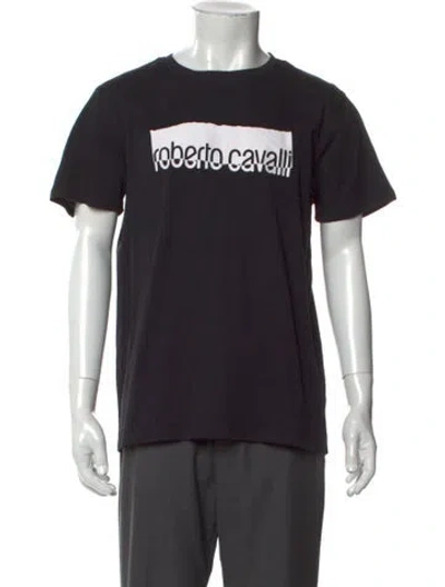 Pre-owned Roberto Cavalli Graphic Print Crew Neck T-shirt In Black