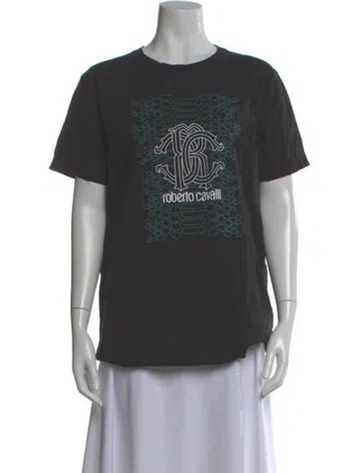Pre-owned Roberto Cavalli Graphic Print Crew Neck T-shirt In Gray