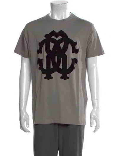Pre-owned Roberto Cavalli Graphic Print Crew Neck T-shirt In Gray