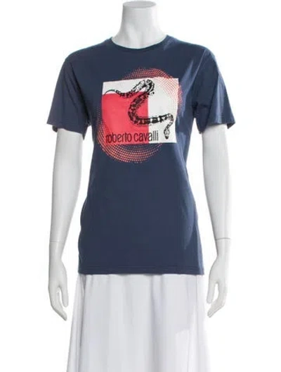 Pre-owned Roberto Cavalli Graphic Print Crew Neck T-shirt In Multi