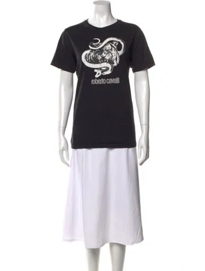 Pre-owned Roberto Cavalli Graphic Print Crew Neck T-shirt In Multi