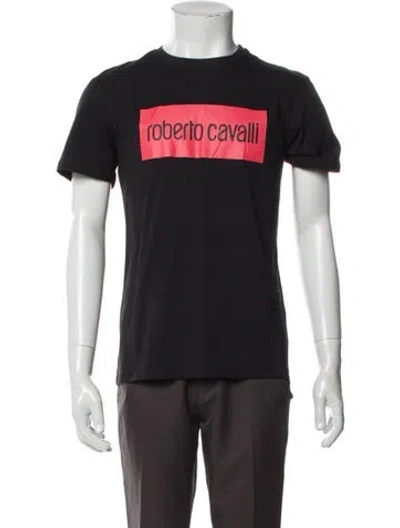 Pre-owned Roberto Cavalli Graphic Print Crew Neck T-shirt W/ Tags In Black