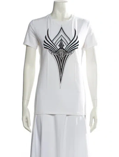 Pre-owned Roberto Cavalli Graphic Print Crew Neck T-shirt In White