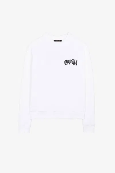 Roberto Cavalli Graphic-print Long-sleeve Sweatshirt In White