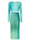 Roberto Cavalli Psychedelic Print Top And Skirt Set In Green