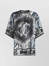 Roberto Cavalli Graphic Print Round Neck Top With Short Sleeves
