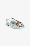 Roberto Cavalli Graphic-print Slingback Ballerinas In Light Blue