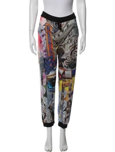 Pre-owned Roberto Cavalli Graphic Print Sweatpants In Multicolor