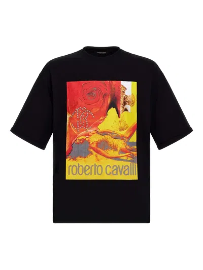 Roberto Cavalli Graphic-print T-shirt In Black