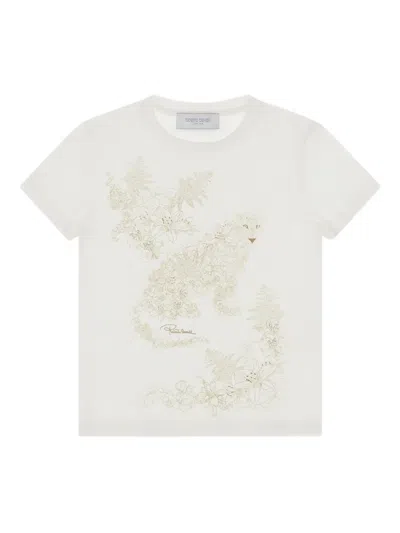 Roberto Cavalli Kids' Graphic-print T-shirt In White