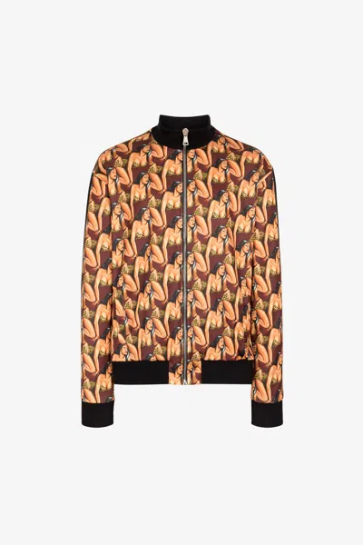 Roberto Cavalli Graphic-print Track Jacket In Brown