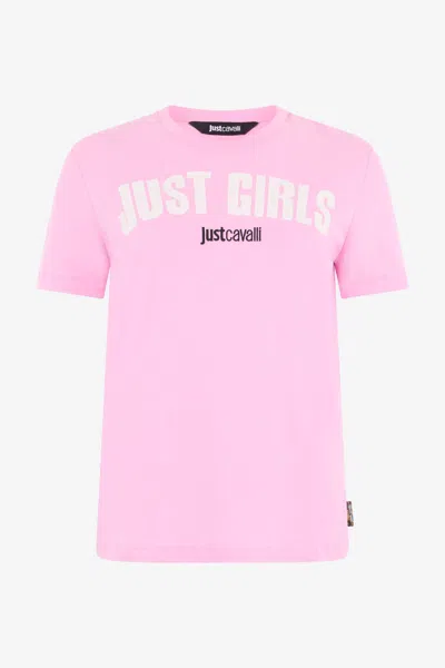 Roberto Cavalli Graphic Print T-shirt In Pink