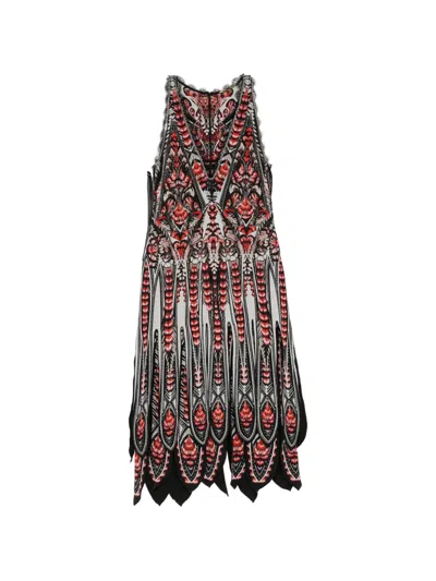 Roberto Cavalli Graphic Printed Midi Dress In Brown