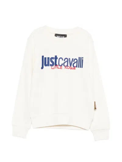 Roberto Cavalli Kids' Graphic Sweater In White