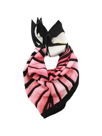 Roberto Cavalli Graphic-print Silk Scarf In Pink
